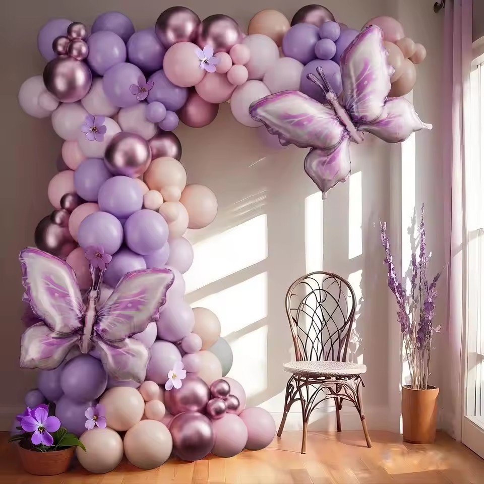 Orange Lighting Decor - Butterfly Balloon Garland Arch Kit Macaron