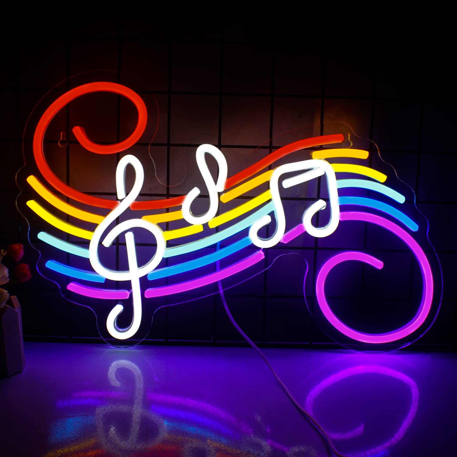 Lighting Decor For Wedding - Music Notes Neon Sign Customizable Colorful