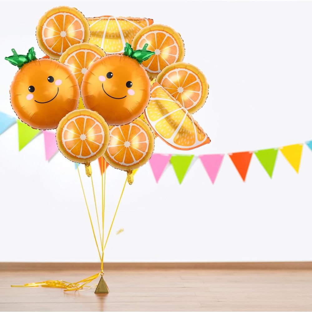Orange Lighting Decor - 10Pcs Orange Slice Fruit Balloons Cutie
