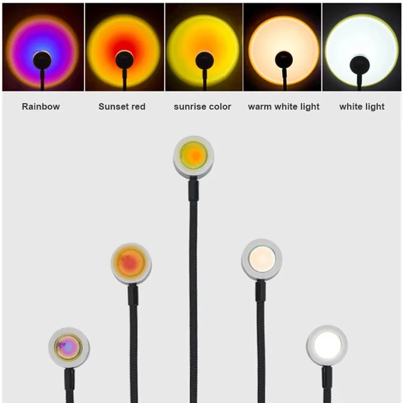 Sunset Lamp Projection - Projection Lamp USB Sunset Rainbow Atmosphere