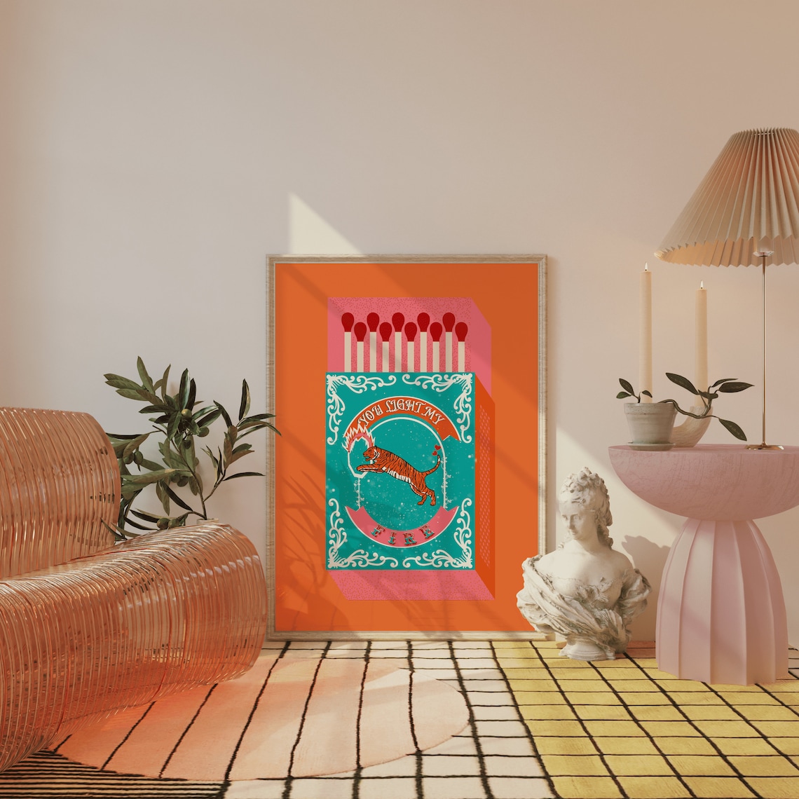 You Light My Fire Orange Match - Orange Lighting Decor ulasan dan harga
