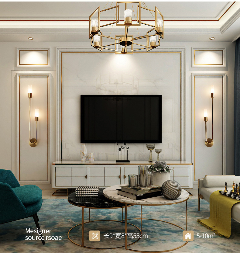Retro Background Living Room A - Lighting Decor Room ulasan dan harga