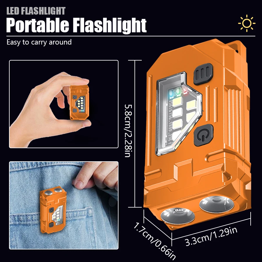 Mini Keychain EDC Flashlight R - Orange Lighting Decor ulasan dan harga