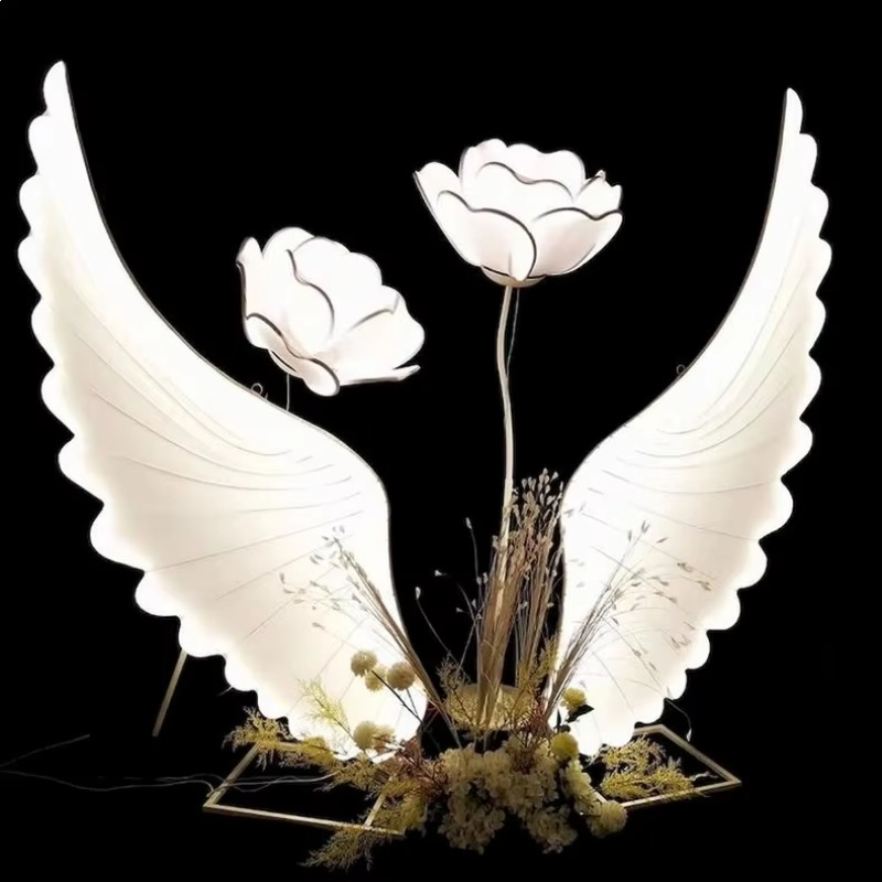 Glowing Angel Wings Light Prop - Lighting Decor For Wedding ulasan dan harga