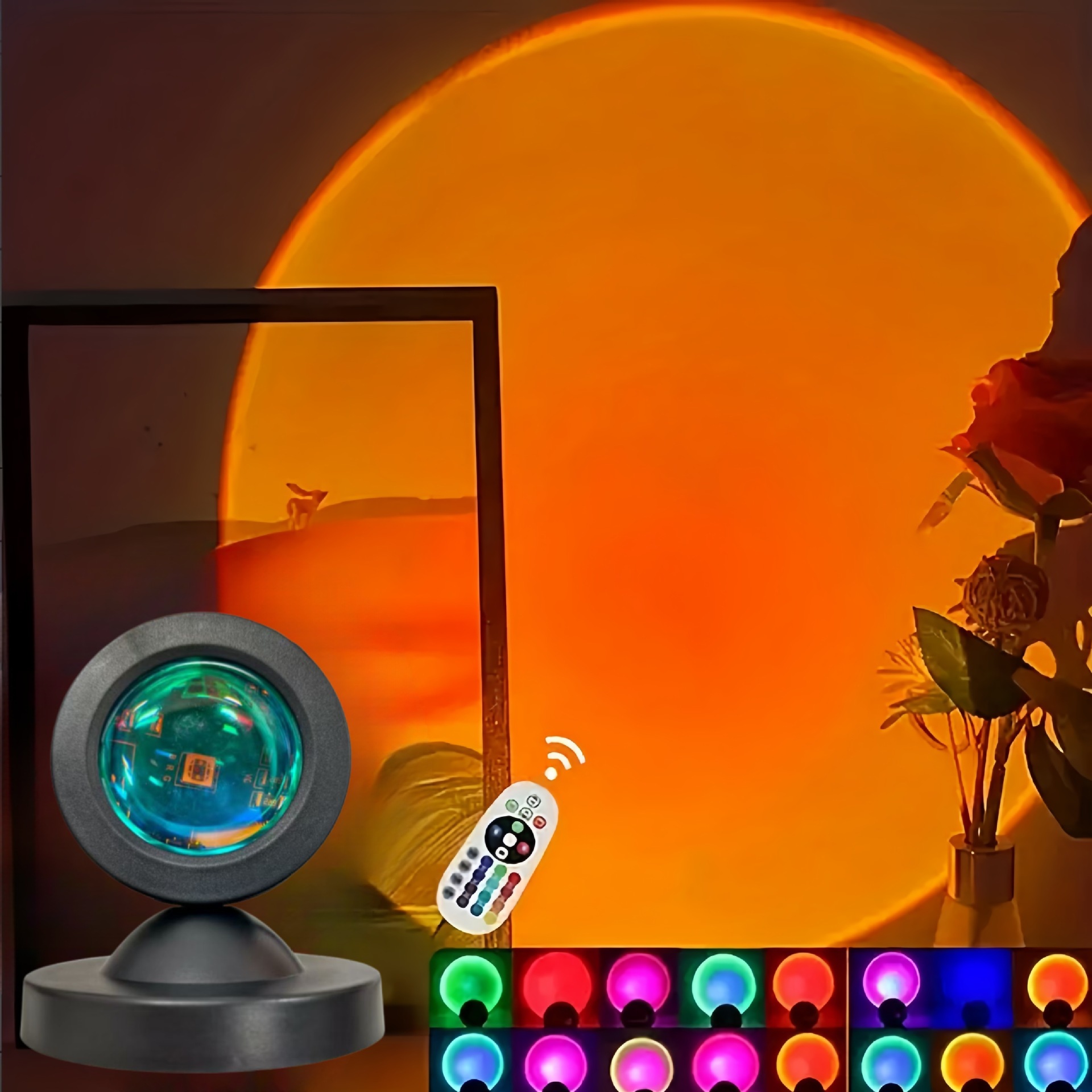 1pc Vibrant Sunset Projection  - Sunset Lamp Projection ulasan dan harga
