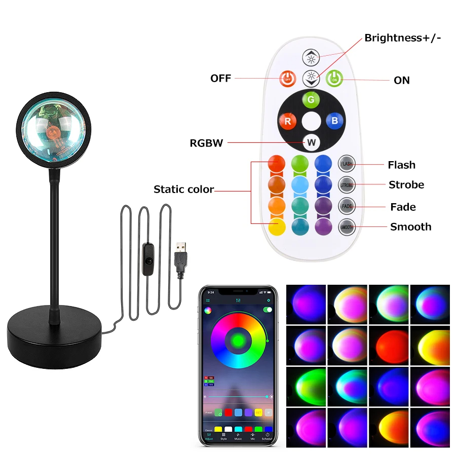 Sunset Projector Lamp Bluetoot - Sunset Lamp Projection ulasan dan harga