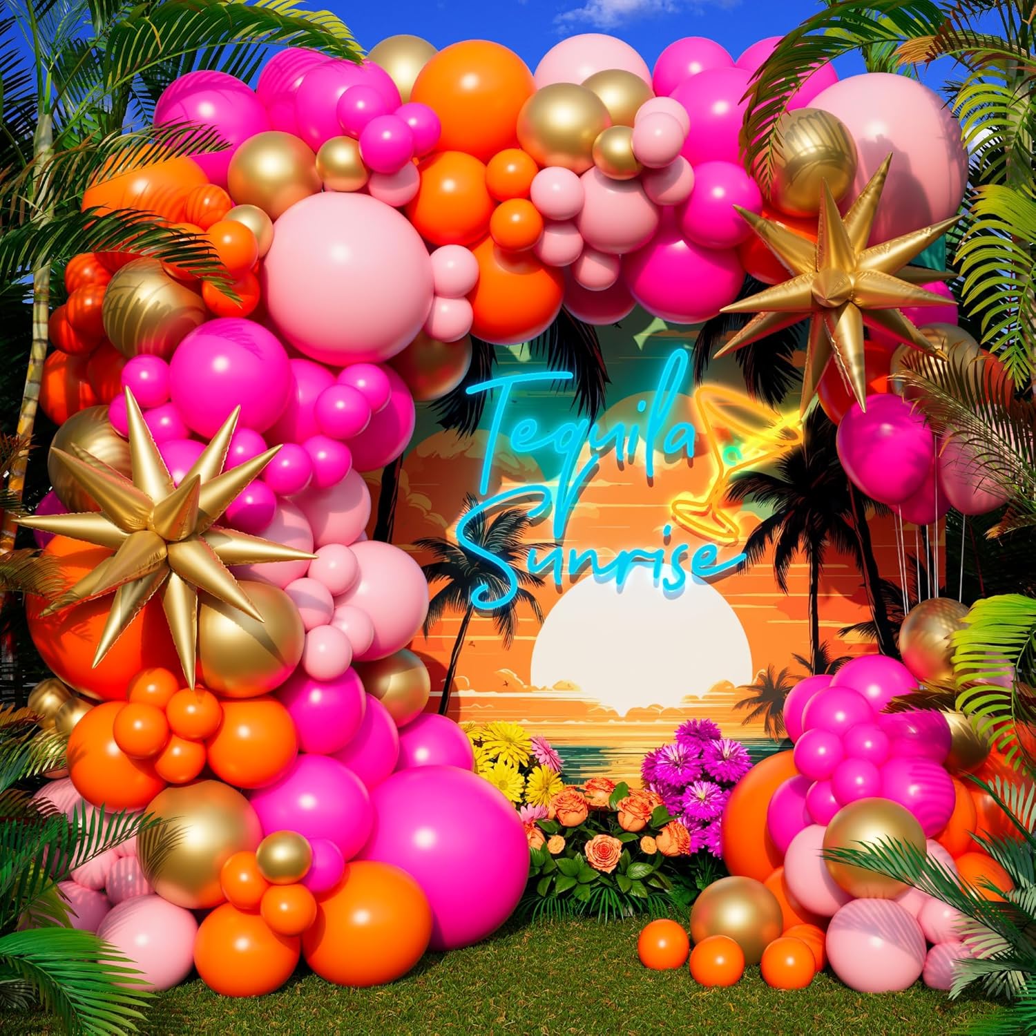 123Pcs Hot Pink Orange Metalli - Orange Lighting Decor ulasan dan harga