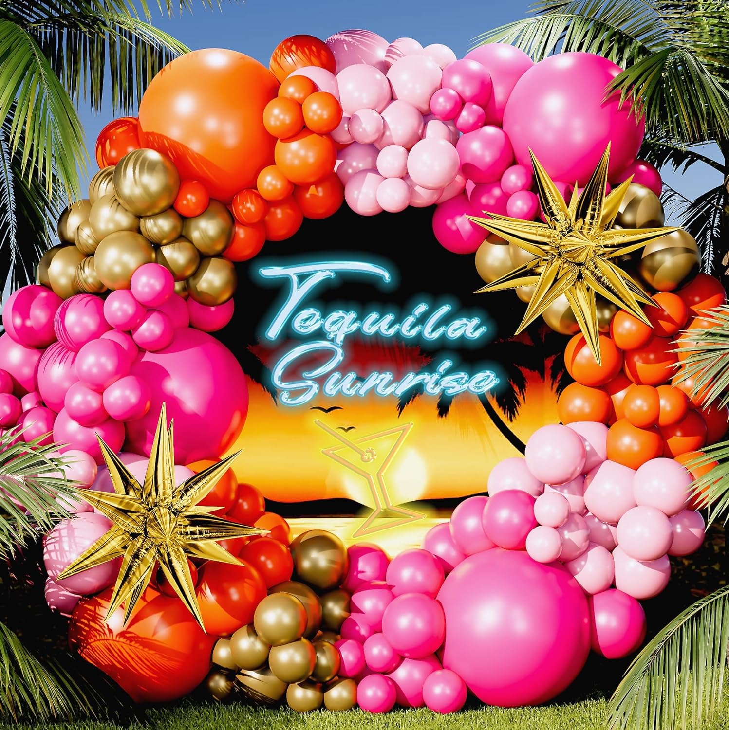 123Pcs Hot Pink Orange Metalli - Orange Lighting Decor ulasan dan harga