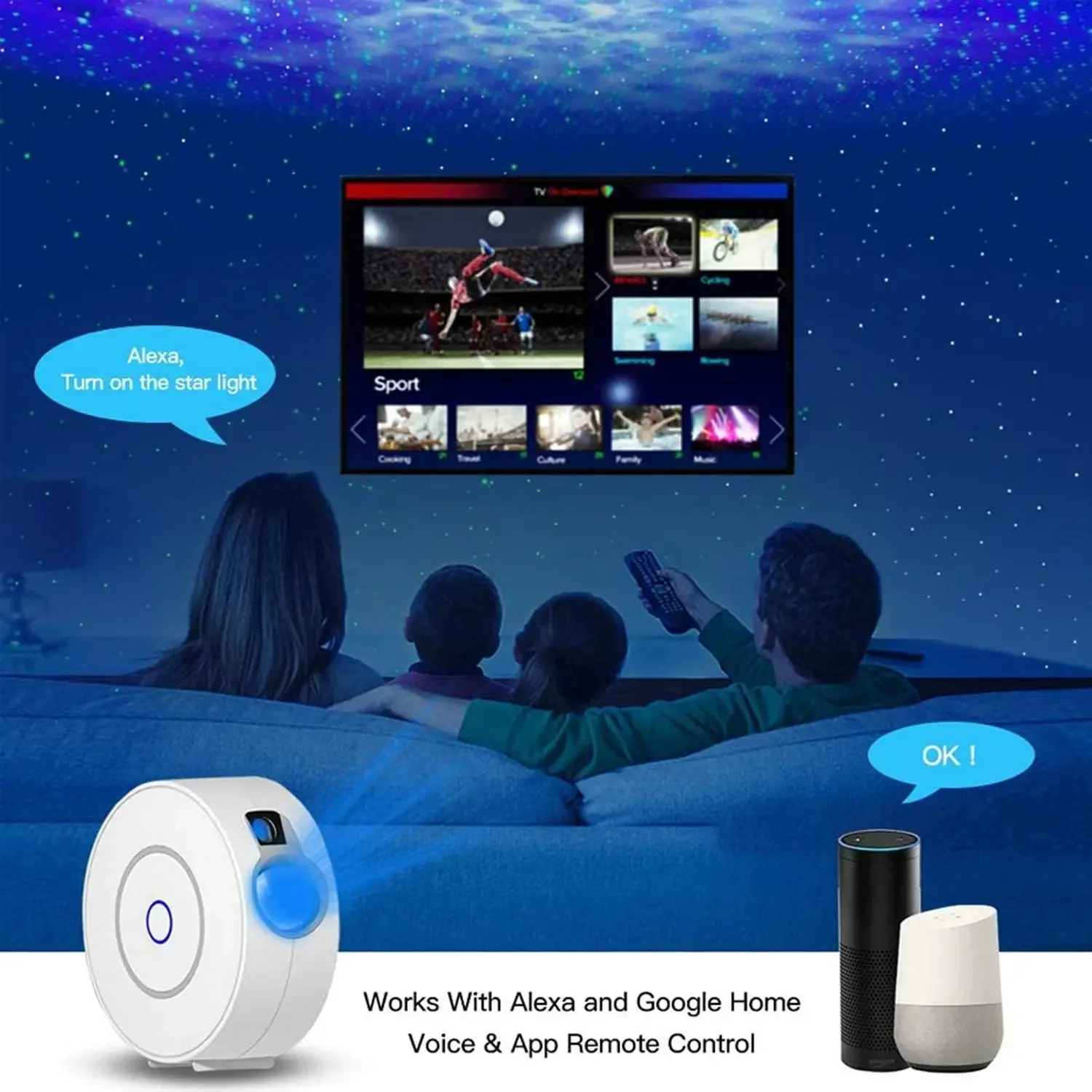 Tuya WiFi Intelligent Aurora G - Sunset Lamp Projection ulasan dan harga