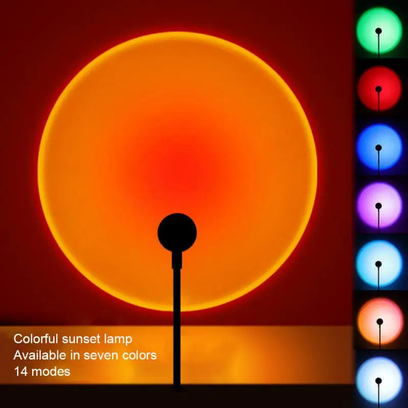 1-4pcs Sunset Lamp LED Rainbow - Sunset Lamp Projection ulasan dan harga
