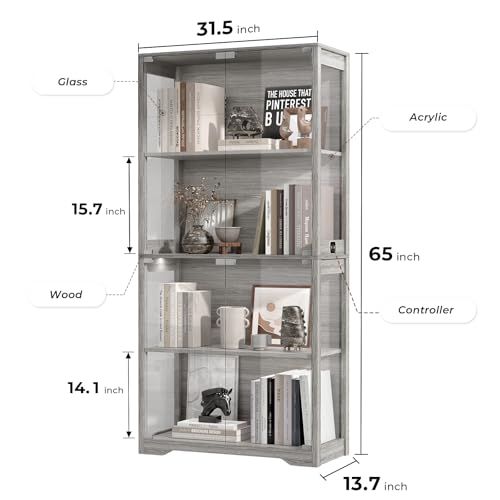Display Cabinet with Glass Doo - Lighting & Home Decor Studio ulasan dan harga