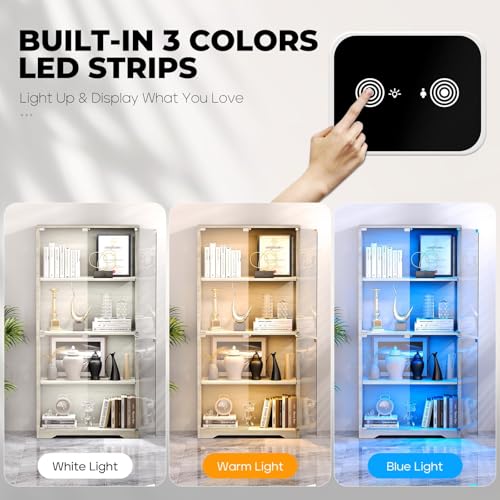 Display Cabinet with Glass Doo - Lighting & Home Decor Studio ulasan dan harga