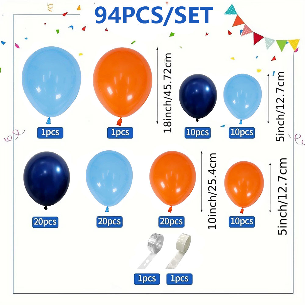 94Pcs Blue Balloon Flower Arch - Orange Lighting Decor ulasan dan harga