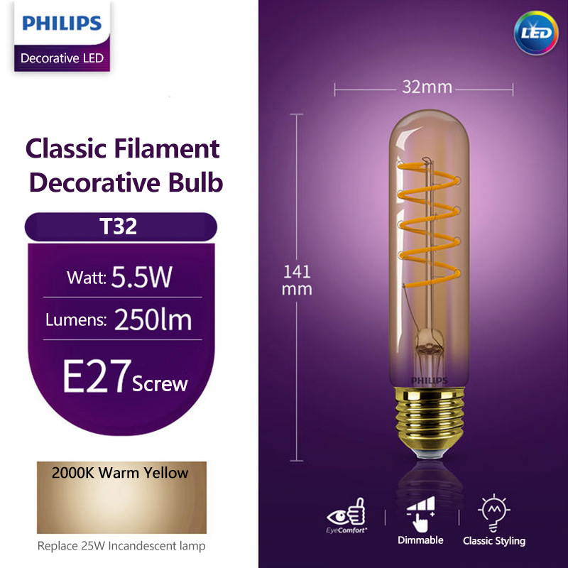 Philips LED T32 Classic Filame - Philips Bulb Led Classic ulasan dan harga