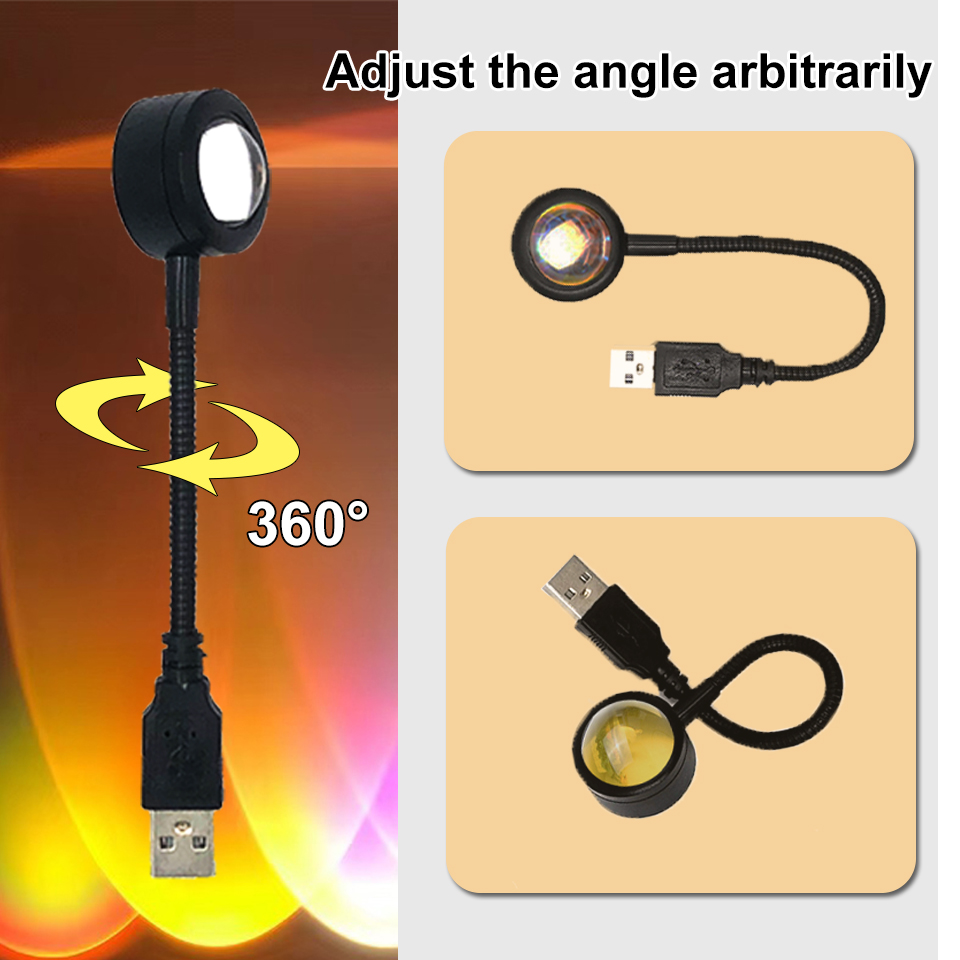 1x USB Sunset Lamp LED Rainbow - Sunset Lamp Projection ulasan dan harga