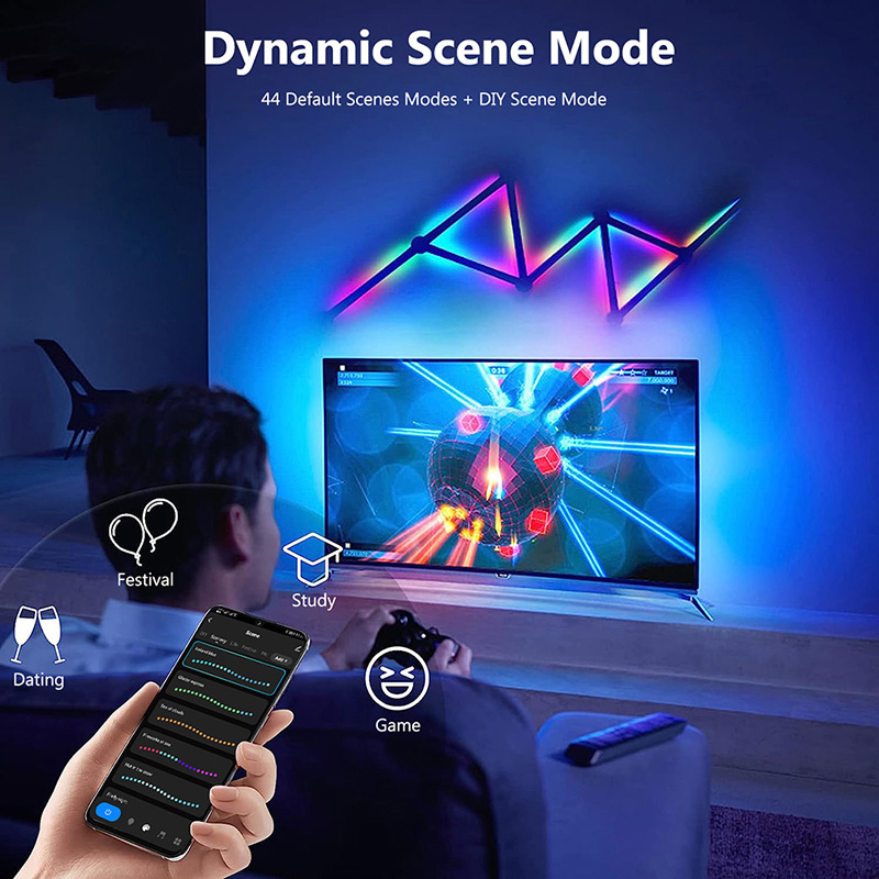 Smart RGB Wall Lamp, Bluetooth - Lighting Decor Room ulasan dan harga