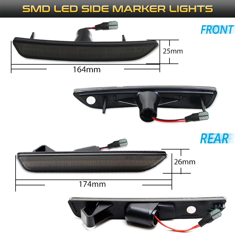 2pcs Car Front Rear Bumper Sid - Orange Lighting Decor ulasan dan harga