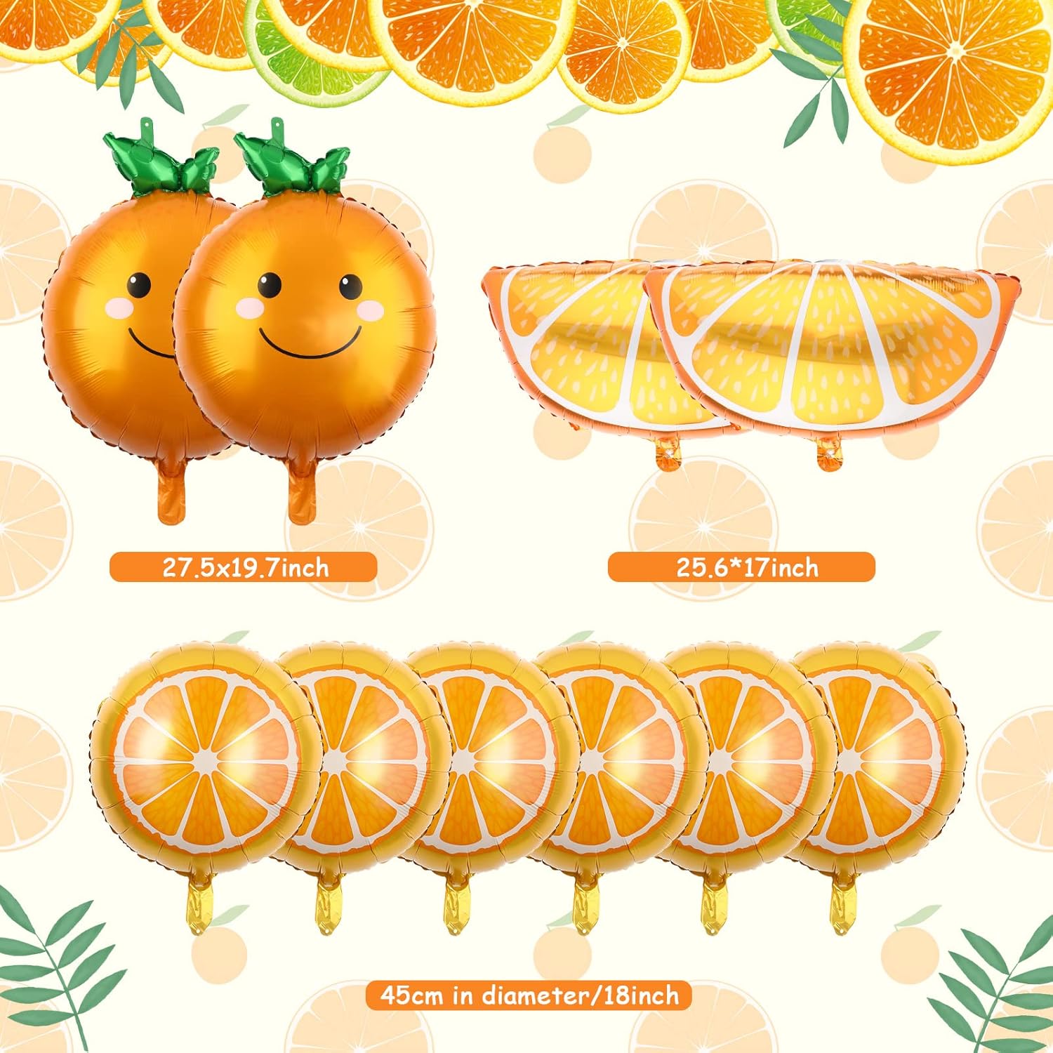 10Pcs Orange Slice Fruit Ballo - Orange Lighting Decor ulasan dan harga