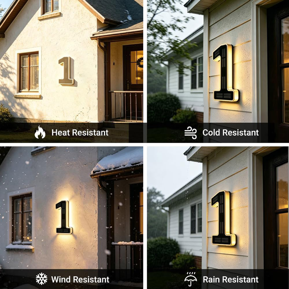 12cm Solar Outdoor House Numbe - Lighting Decor For House ulasan dan harga