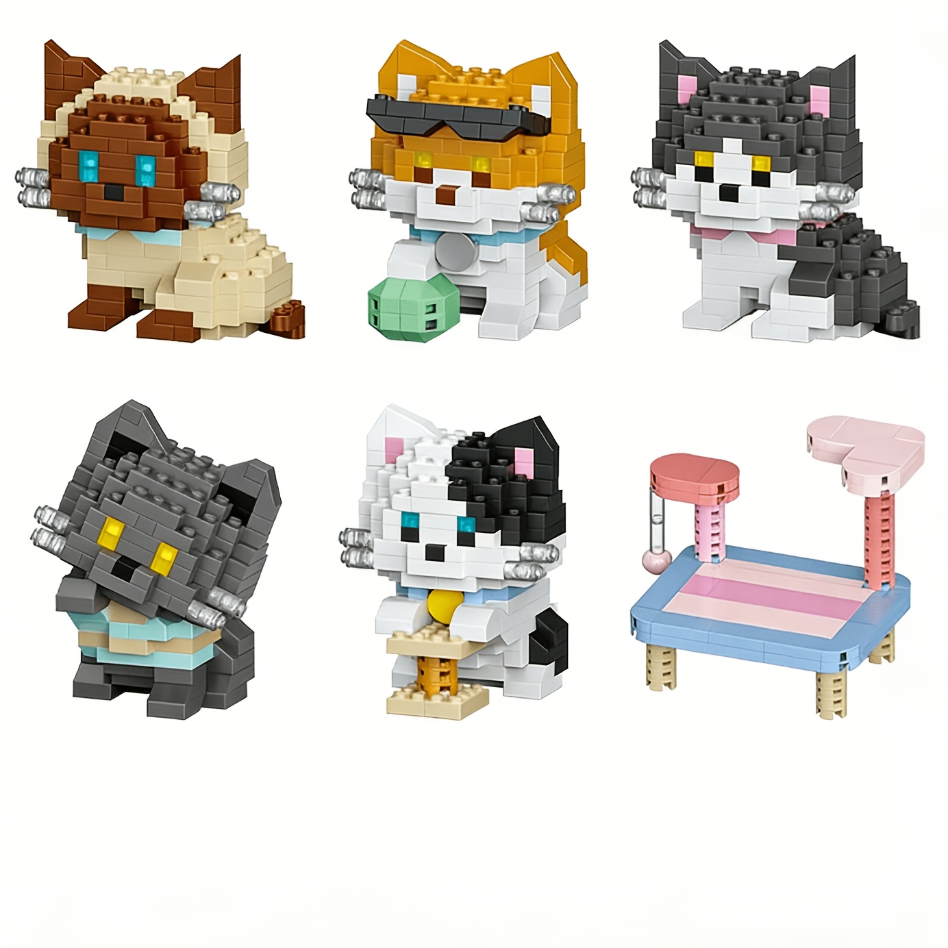 Cat Series Building Blocks Set - Orange Lighting Decor ulasan dan harga