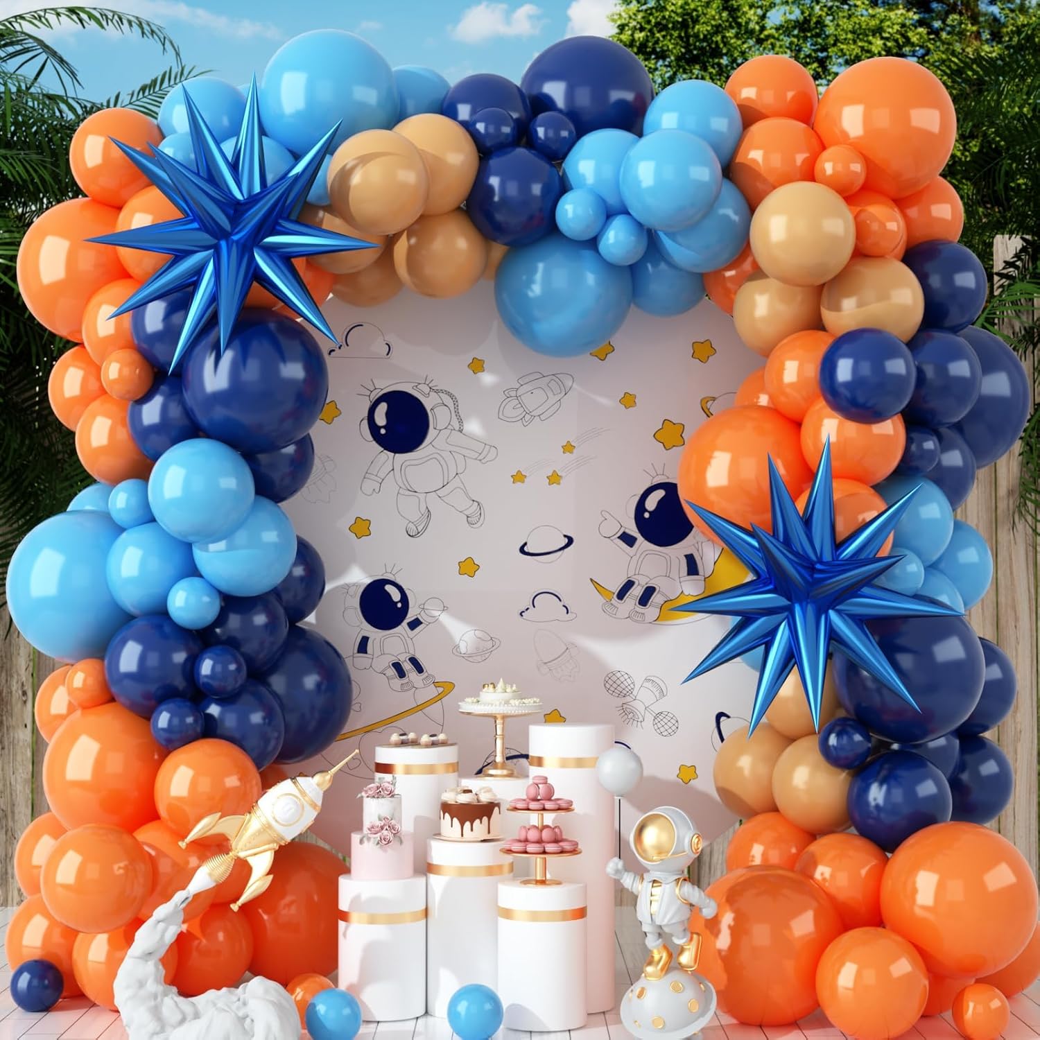 107pcs Orange and Blue Latex B - Orange Lighting Decor ulasan dan harga