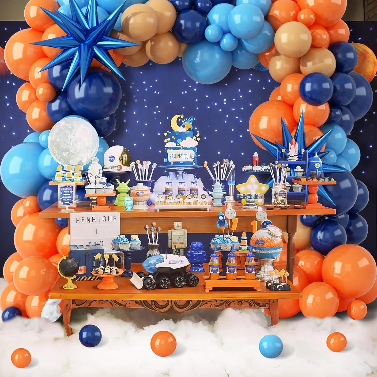 107pcs Orange and Blue Latex B - Orange Lighting Decor ulasan dan harga