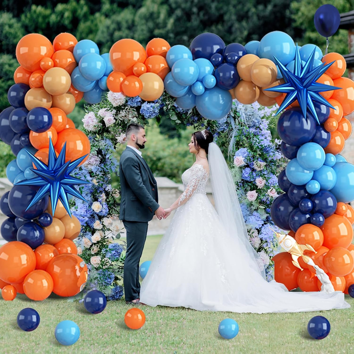 107pcs Orange and Blue Latex B - Orange Lighting Decor ulasan dan harga