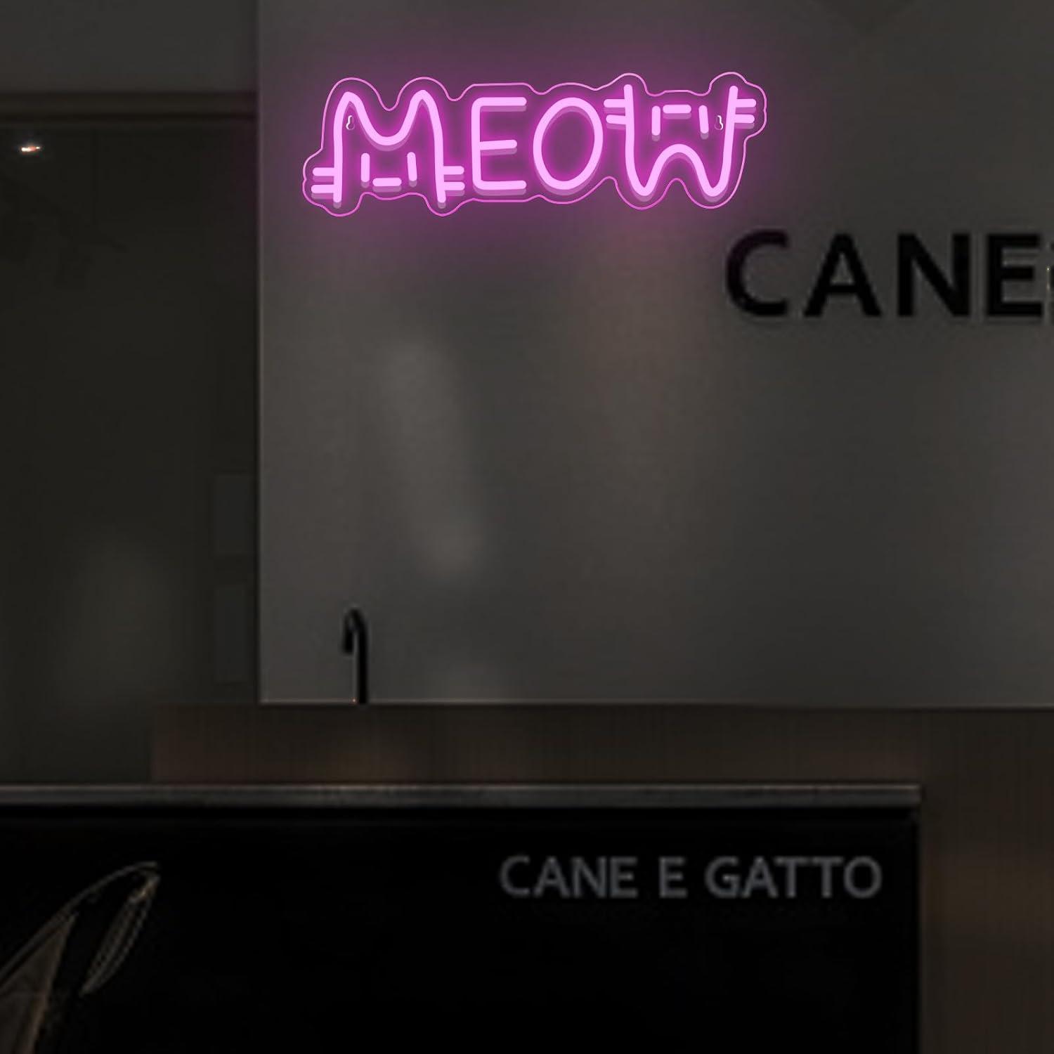 Meow Neon Sign Cat USB Powered - Lighting Decor For House ulasan dan harga