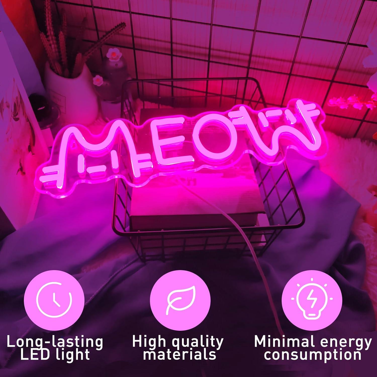 Meow Neon Sign Cat USB Powered - Lighting Decor For House ulasan dan harga