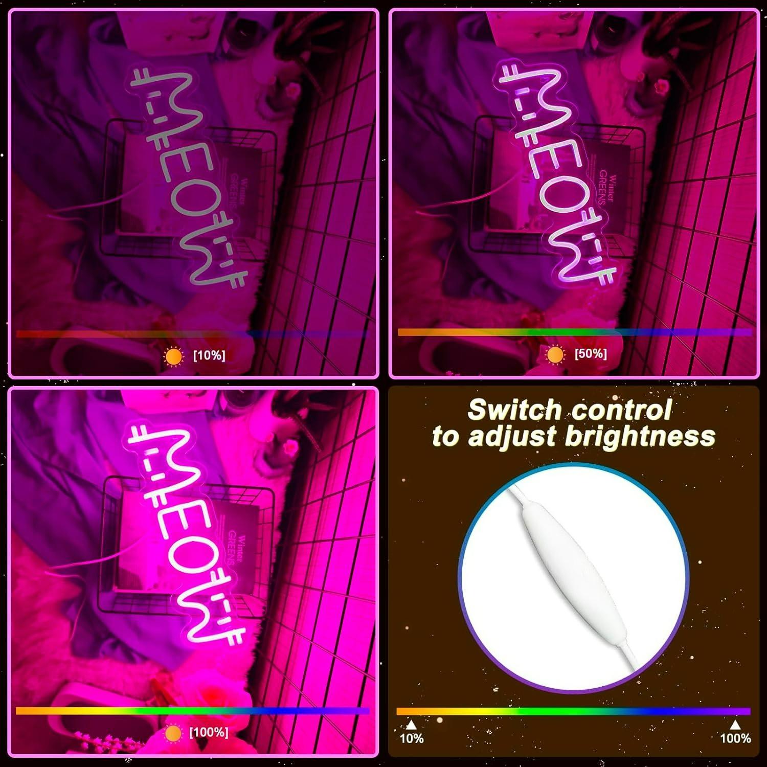 Meow Neon Sign Cat USB Powered - Lighting Decor For House ulasan dan harga