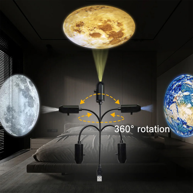 USB Ceiling Moon Earth Project - Sunset Lamp Projection ulasan dan harga