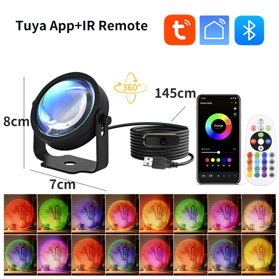 Smart Sunset Lamp Tuya USB Sun - Sunset Lamp Projection ulasan dan harga