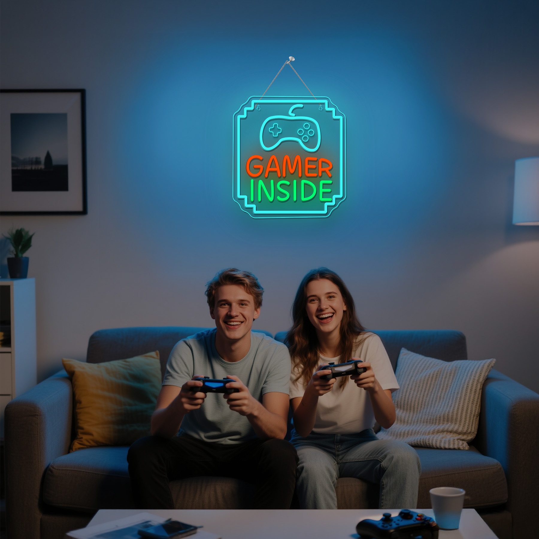 Gamer Inside Neon Sign Dimmabl - Bedroom Lighting Decor Ideas ulasan dan harga