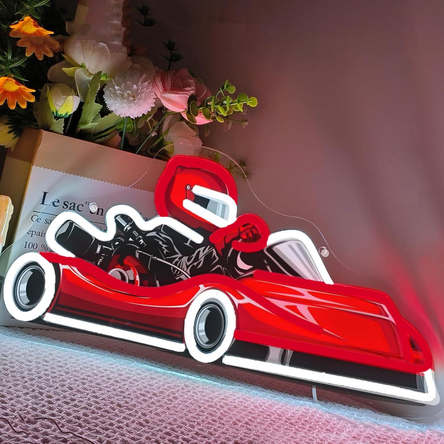 Go Kart Racer Neon Sign USB Di - Decor Kart Lighting ulasan dan harga