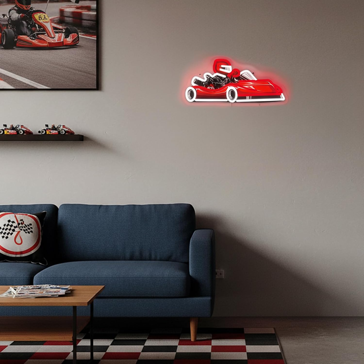 Go Kart Racer LED Neon Sign US - Decor Kart Lighting ulasan dan harga