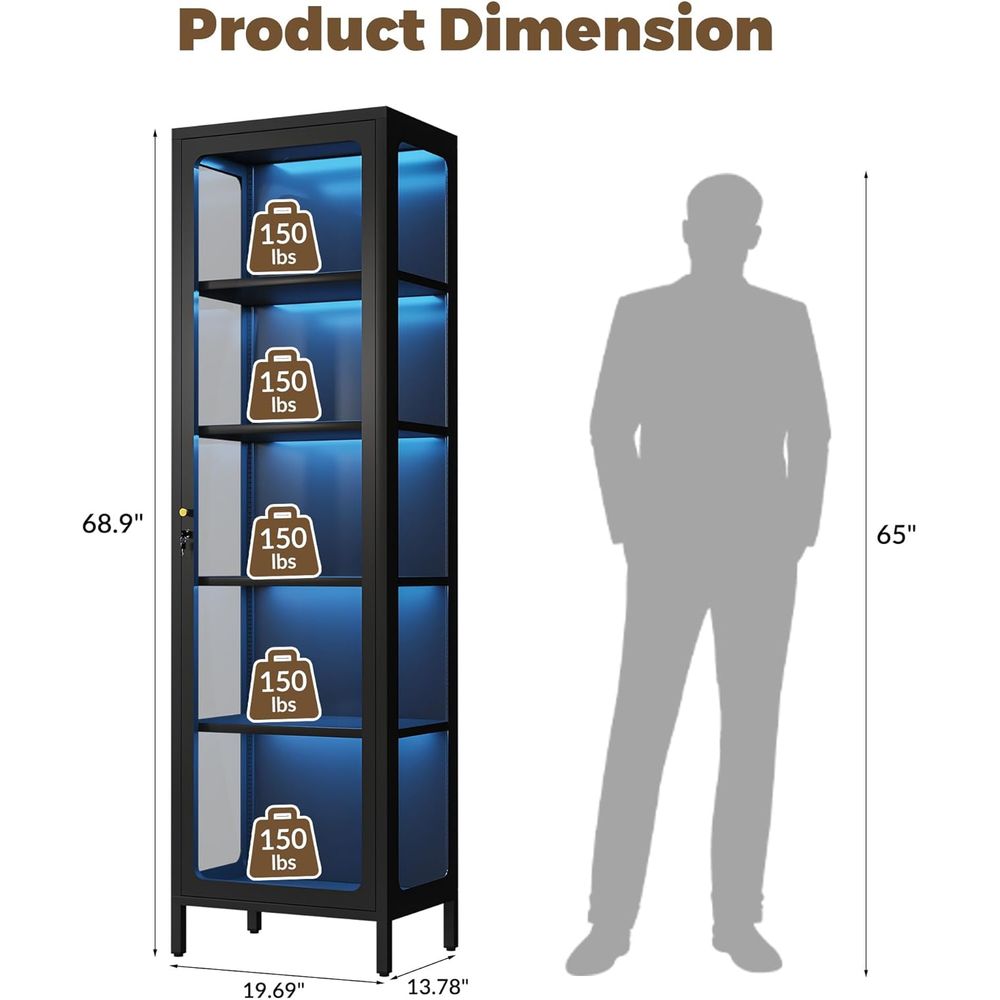69 Glass Display Cabinet with  - Lighting & Home Decor Studio ulasan dan harga