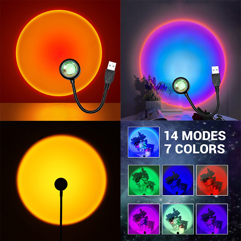ZK40 LED Sunset Lamp Nightligh - Sunset Lamp Projection ulasan dan harga