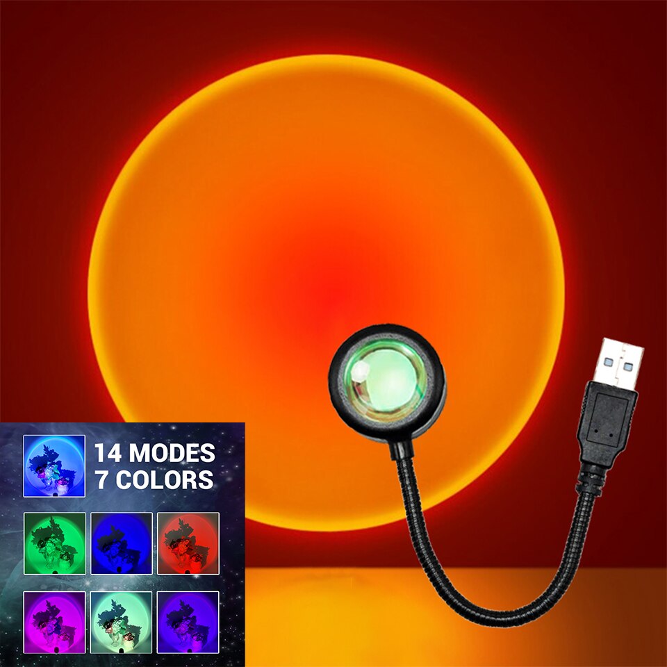 ZK40 LED Sunset Lamp Nightligh - Sunset Lamp Projection ulasan dan harga