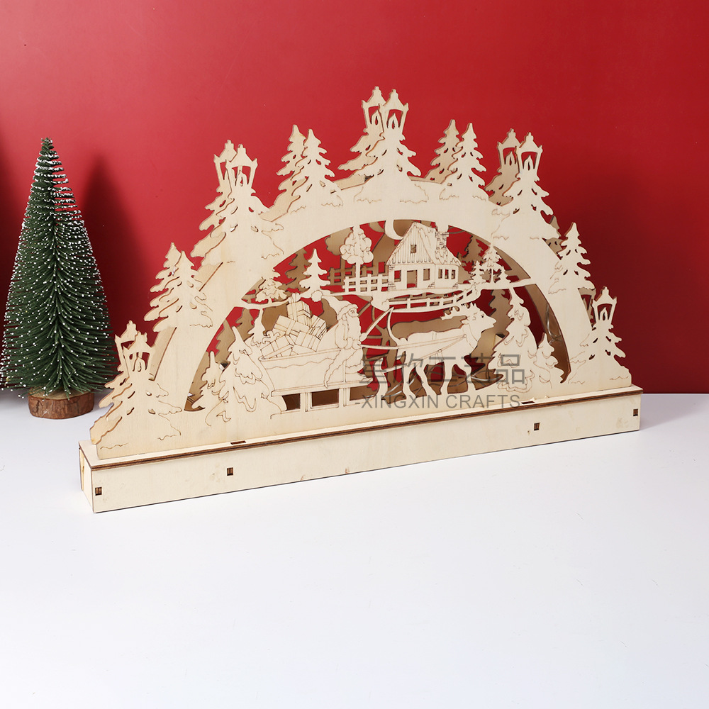 Cross-Border Wooden Crafts LED - Lighting Decor Woodbridge ulasan dan harga
