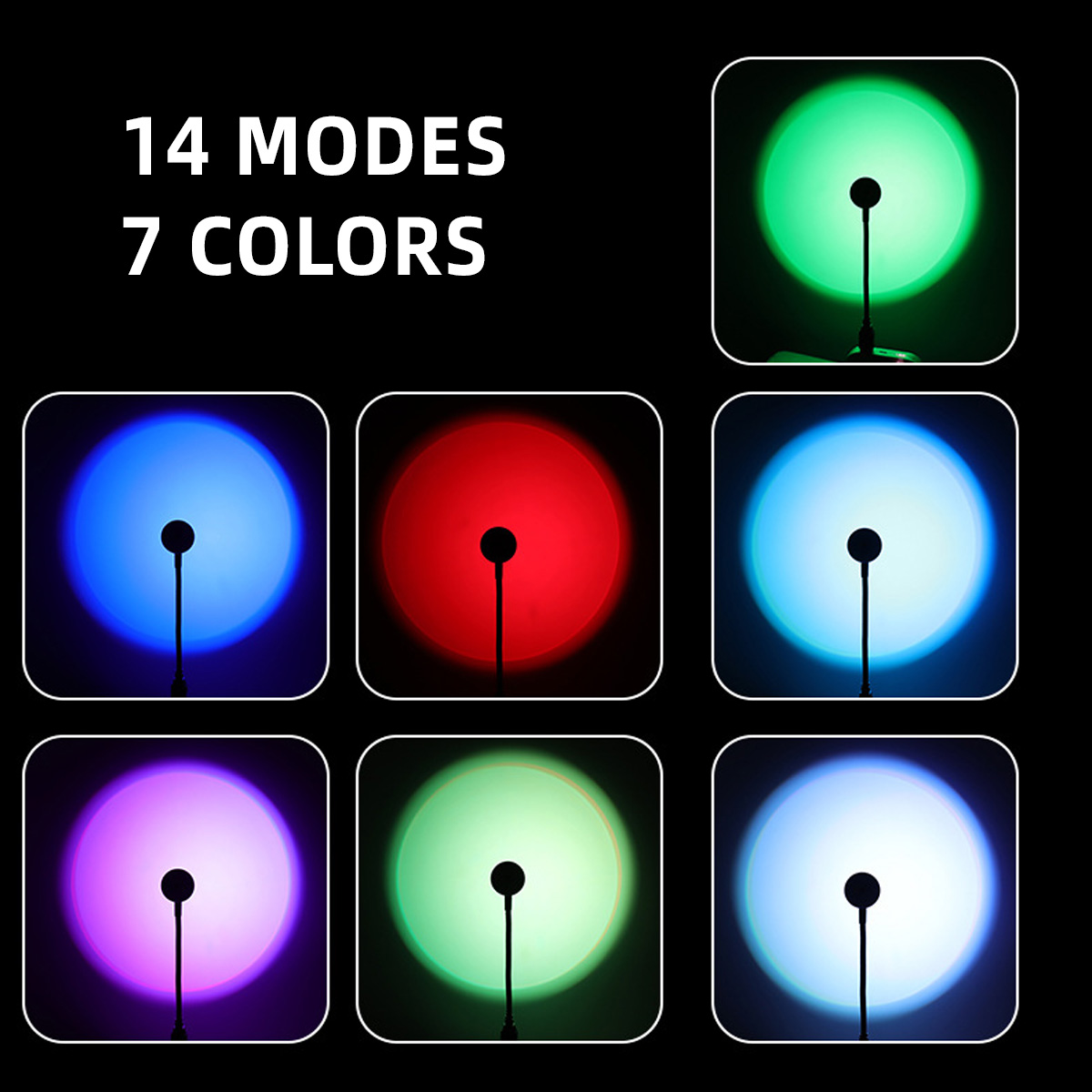 LED Rainbow Sunset Projection  - Sunset Lamp Projection ulasan dan harga