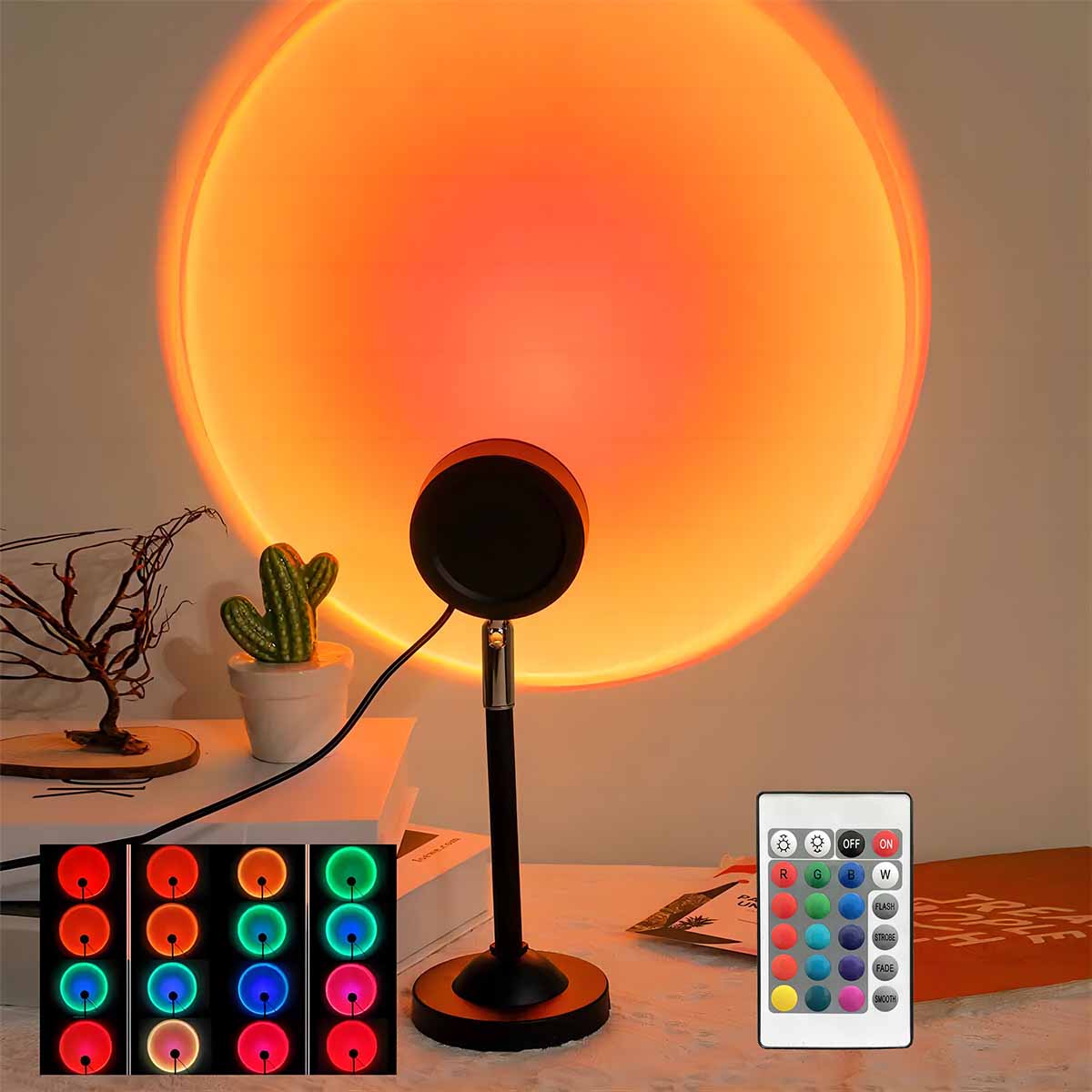 Sunset Projection Light Remote - Sunset Lamp Projection ulasan dan harga