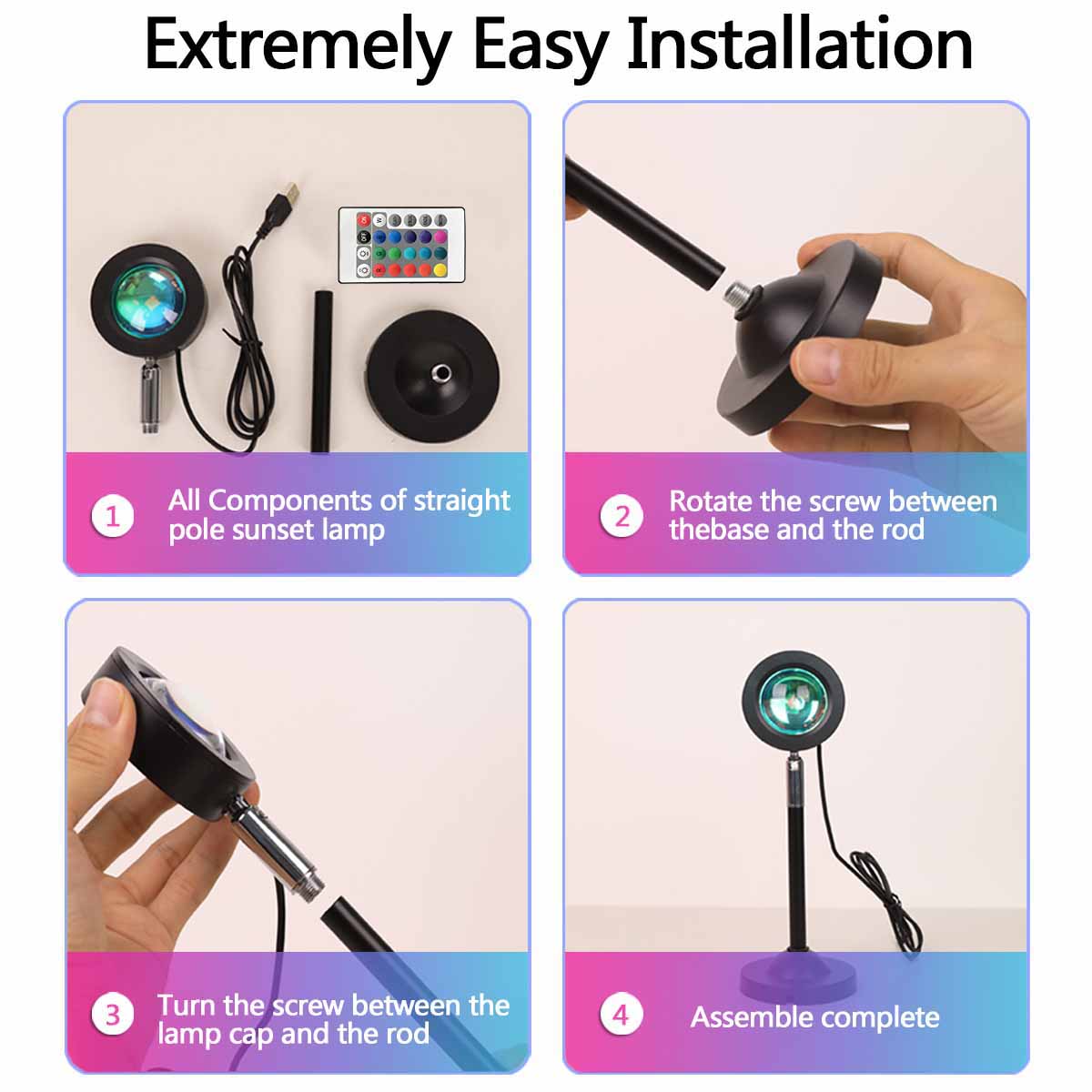 Sunset Projection Light Remote - Sunset Lamp Projection ulasan dan harga